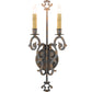 Meyda Lighting Aneila 8" 2-Light French Bronze Wall Sconce With Ivory Faux Candlelight