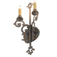 Meyda Lighting Aneila 8" 2-Light French Bronze Wall Sconce With Ivory Faux Candlelight