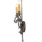 Meyda Lighting Aneila 8" 2-Light French Bronze Wall Sconce With Ivory Faux Candlelight
