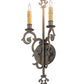 Meyda Lighting Aneila 8" 2-Light French Bronze Wall Sconce With Ivory Faux Candlelight