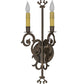 Meyda Lighting Aneila 8" 2-Light Gilded Tobacco Wall Sconce With Faux Candlelight