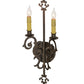 Meyda Lighting Aneila 8" 2-Light Gilded Tobacco Wall Sconce With Faux Candlelight