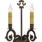 Meyda Lighting Aneila 8" 2-Light Gilded Tobacco Wall Sconce With Faux Candlelight