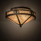 Meyda Lighting Angel Fish 16" 2-Light Timeless Bronze Flush Mount Light With Silver Mica Shade Glass