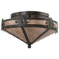 Meyda Lighting Angel Fish 16" 2-Light Timeless Bronze Flush Mount Light With Silver Mica Shade Glass