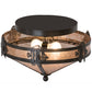 Meyda Lighting Angel Fish 16" 2-Light Timeless Bronze Flush Mount Light With Silver Mica Shade Glass