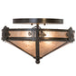 Meyda Lighting Angel Fish 16" 2-Light Timeless Bronze Flush Mount Light With Silver Mica Shade Glass