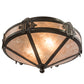 Meyda Lighting Angel Fish 16" 2-Light Timeless Bronze Flush Mount Light With Silver Mica Shade Glass