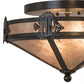 Meyda Lighting Angel Fish 16" 2-Light Timeless Bronze Flush Mount Light With Silver Mica Shade Glass
