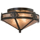 Meyda Lighting Angel Fish 16" 2-Light Timeless Bronze Flush Mount Light With Silver Mica Shade Glass