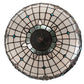 Meyda Lighting Angelica 20" 3-Light Mahogany Bronze Inverted Pendant Light With Blue Iridescent & Clear Stained Shade Glass