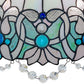 Meyda Lighting Angelica 20" 3-Light Mahogany Bronze Pendant Light With Blue Iridescent & Clear Stained Shade Glass