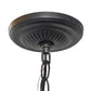 Meyda Lighting Angelica 20" 3-Light Mahogany Bronze Pendant Light With Blue Iridescent & Clear Stained Shade Glass