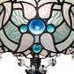 Meyda Lighting Angelica 20" Mahogany Bronze Table Lamp With Blue Iridescent & Clear Stained Shade Glass