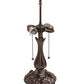 Meyda Lighting Angelica 21" 2-Light Mahogany Bronze Table Lamp With Blue Iridescent & Clear Stained Shade Glass