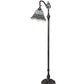 Meyda Lighting Angelica 61" Mahogany Bronze Bridge Arm Floor Lamp With Blue Iridescent & Clear Stained Shade Glass