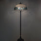 Meyda Lighting Angelica 63" 2-Light Mahogany Bronze Floor Lamp With Blue Iridescent & Clear Stained Shade Glass