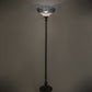 Meyda Lighting Angelica 67" Mahogany Bronze Torchiere Floor Lamp With Blue Iridescent & Clear Stained Shade Glass