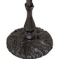 Meyda Lighting Angelica 67" Mahogany Bronze Torchiere Floor Lamp With Blue Iridescent & Clear Stained Shade Glass