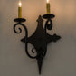Meyda Lighting Angelique 12" 2-Light Blackwash Wall Sconce With Ivory Faux Candlelight