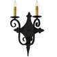 Meyda Lighting Angelique 12" 2-Light Blackwash Wall Sconce With Ivory Faux Candlelight