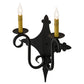 Meyda Lighting Angelique 12" 2-Light Blackwash Wall Sconce With Ivory Faux Candlelight