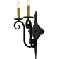 Meyda Lighting Angelique 12" 2-Light Blackwash Wall Sconce With Ivory Faux Candlelight