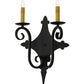 Meyda Lighting Angelique 12" 2-Light Blackwash Wall Sconce With Ivory Faux Candlelight