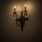 Meyda Lighting Angelique 12" 2-Light Cajun Spice Wall Sconce With Amber Faux Candlelight