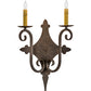 Meyda Lighting Angelique 12" 2-Light Cajun Spice Wall Sconce With Amber Faux Candlelight