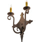 Meyda Lighting Angelique 12" 2-Light Cajun Spice Wall Sconce With Amber Faux Candlelight