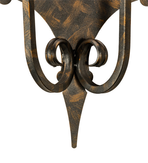 Meyda Lighting Angelique 12" 2-Light French Bronze Wall Sconce With Ivory Faux Candlelight
