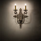 Meyda Lighting Angelique 12" 2-Light French Bronze Wall Sconce With Ivory Faux Candlelight
