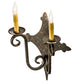 Meyda Lighting Angelique 12" 2-Light French Bronze Wall Sconce With Ivory Faux Candlelight