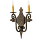 Meyda Lighting Angelique 12" 2-Light French Bronze Wall Sconce With Ivory Faux Candlelight