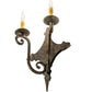 Meyda Lighting Angelique 12" 2-Light French Bronze Wall Sconce With Ivory Faux Candlelight