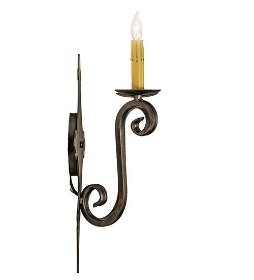 Meyda Lighting Angelique 12" 2-Light French Bronze Wall Sconce With Ivory Faux Candlelight