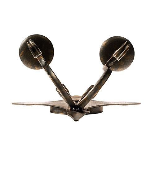 Meyda Lighting Angelique 12" 2-Light French Bronze Wall Sconce With Ivory Faux Candlelight