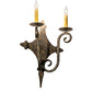 Meyda Lighting Angelique 12" 2-Light French Bronze Wall Sconce With Ivory Faux Candlelight