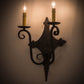 Meyda Lighting Angelique 12" 2-Light Graphite Pewter Wall Sconce With Ivory Faux Candlelight