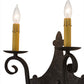 Meyda Lighting Angelique 12" 2-Light Graphite Pewter Wall Sconce With Ivory Faux Candlelight