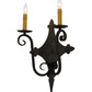 Meyda Lighting Angelique 12" 2-Light Graphite Pewter Wall Sconce With Ivory Faux Candlelight