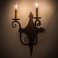 Meyda Lighting Angelique 12" 2-Light Rustic Iron Wall Sconce With Ivory Faux Candlelight