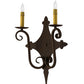 Meyda Lighting Angelique 12" 2-Light Rustic Iron Wall Sconce With Ivory Faux Candlelight