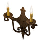 Meyda Lighting Angelique 12" 2-Light Rustic Iron Wall Sconce With Ivory Faux Candlelight