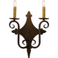 Meyda Lighting Angelique 12" 2-Light Rustic Iron Wall Sconce With Ivory Faux Candlelight