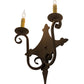 Meyda Lighting Angelique 12" 2-Light Rustic Iron Wall Sconce With Ivory Faux Candlelight