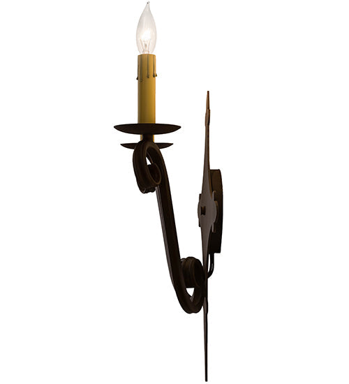 Meyda Lighting Angelique 12" 2-Light Rustic Iron Wall Sconce With Ivory Faux Candlelight
