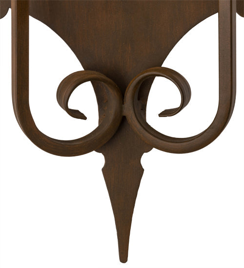 Meyda Lighting Angelique 12" 2-Light Rustic Iron Wall Sconce With Ivory Faux Candlelight