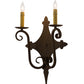 Meyda Lighting Angelique 12" 2-Light Rustic Iron Wall Sconce With Ivory Faux Candlelight